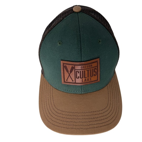 Legacy Oregon Cultus Lake Snapback Cap Hat Mesh Back Adjustable Green Brown OS - Picture 1 of 8